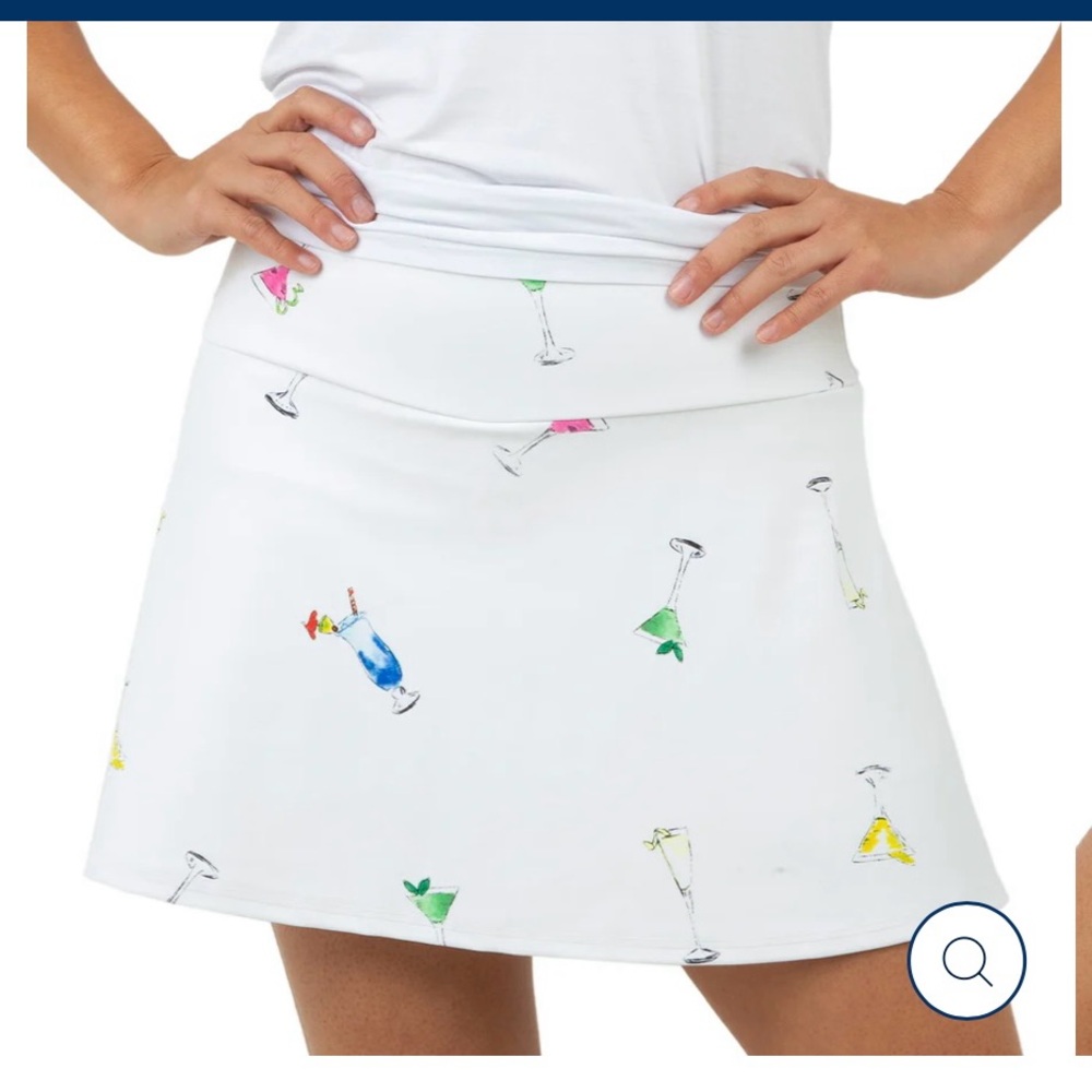 Queen of the Court White Gin Fizz Swing Skirt , Size S ,